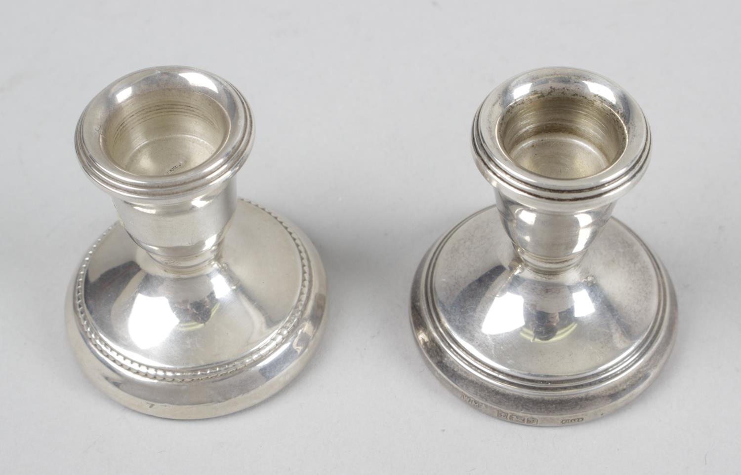 A pair of modern silver mounted dwarf candlesticks, - Image 4 of 6