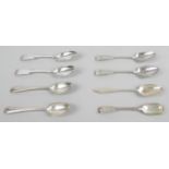 A selection of nineteenth century Scottish silver teaspoons,