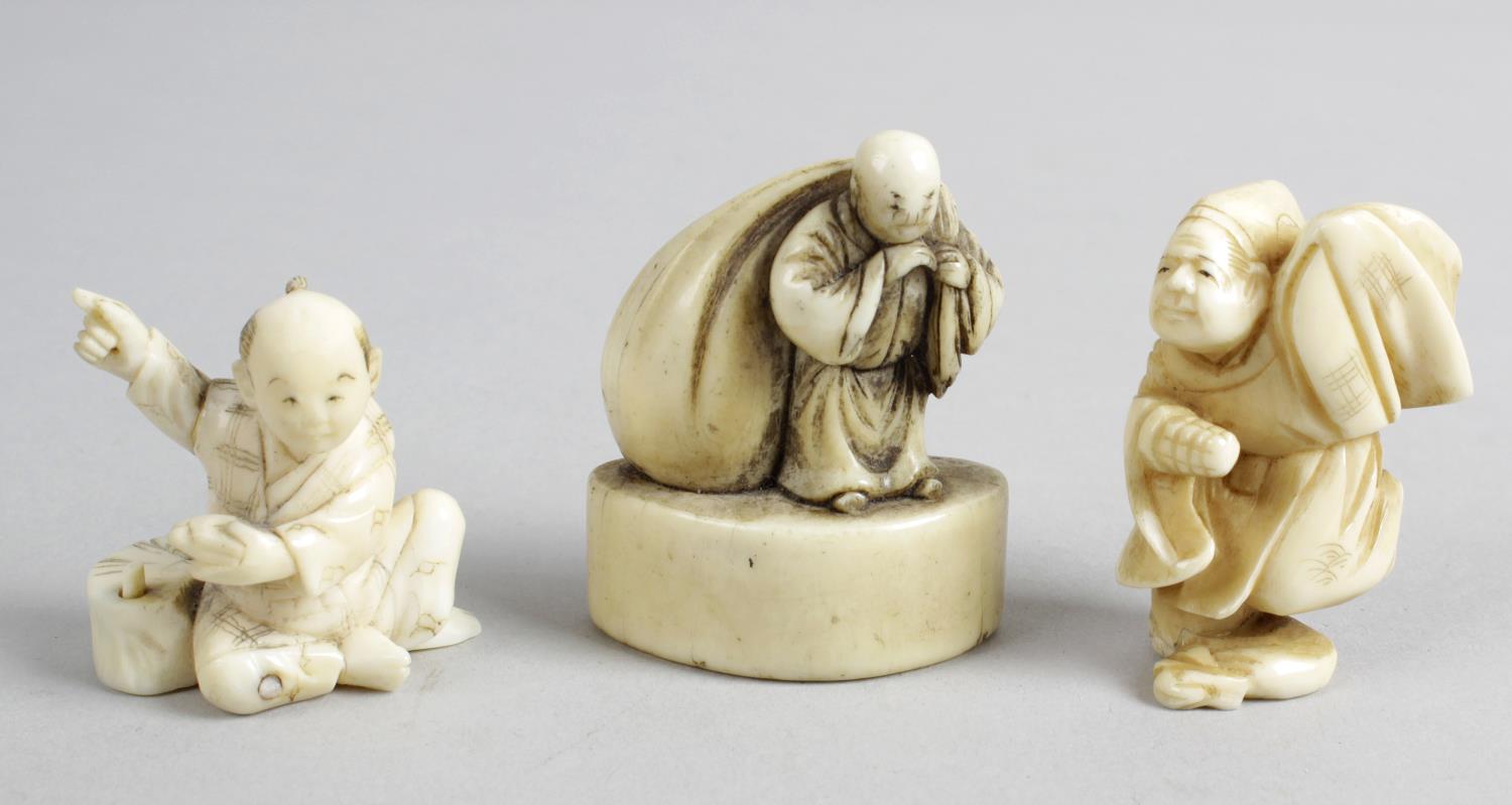 A late 19th century ivory netsuke,