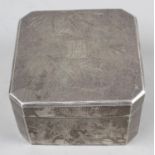 A Chinese export silver box and cover,