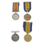 Two Great War Pairs, British War Medal 1914-20, Victory Medal, the first pair named to '1218 Sjt.