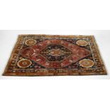 A 20th century machine woven Ghashghai wool work rug,