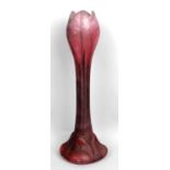 A reproduction Daum Nancy Art Nouveau style tulip shaped vase,