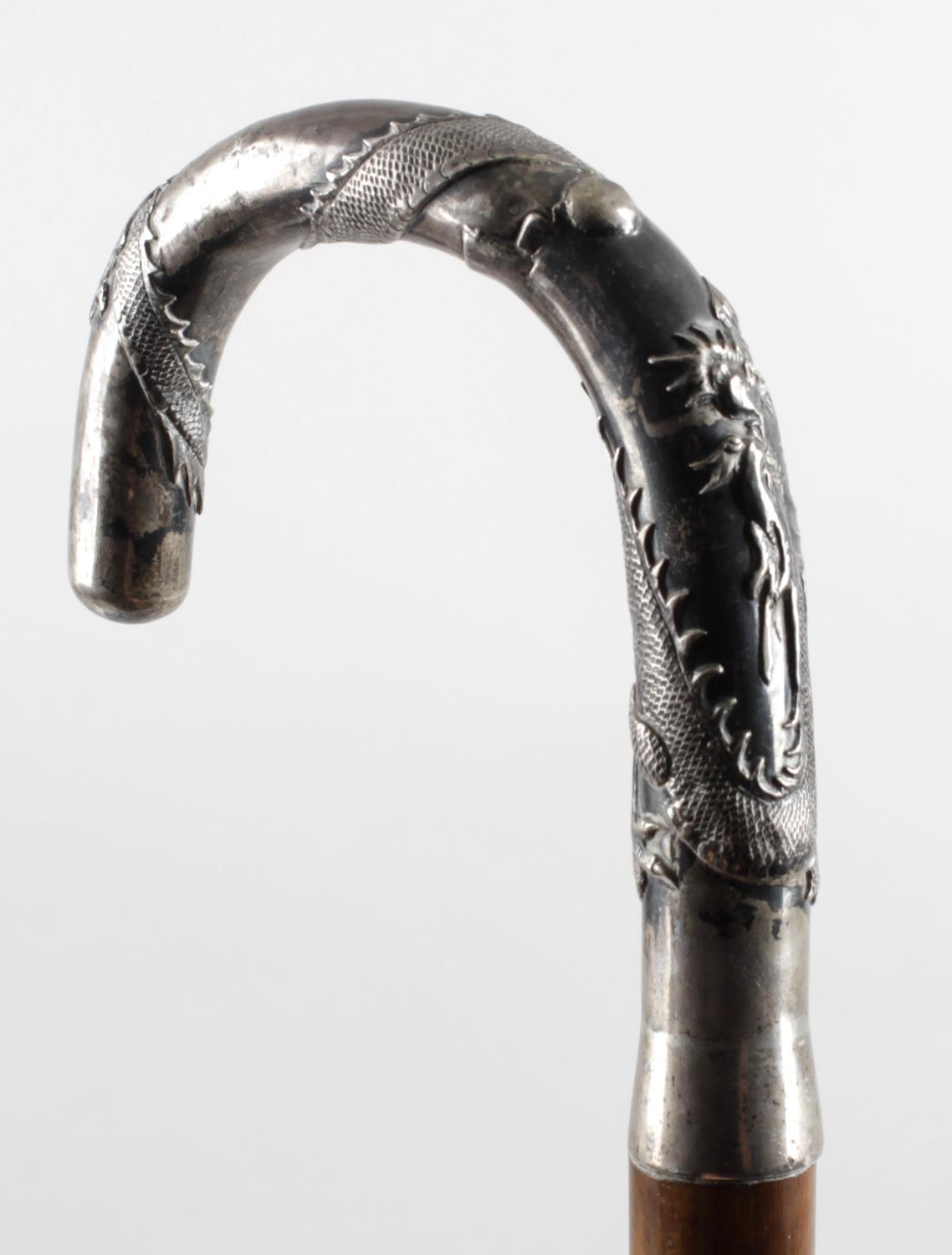 A late 20th century Chinese walking cane,