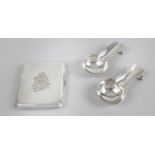 A pair of Edwardian silver cigar rests,
