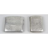 Two early twentieth century silver cigarette cases,