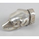 A novelty silver vesta case modelled as a dog's head,