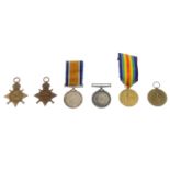 A selection of thirteen Great War medals comprising 1914-15 Star (2),