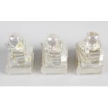 Three modern silver miniature keepsake boxes,