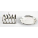 A 1930's small silver toast rack,