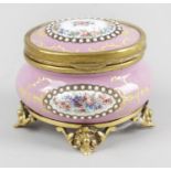 A 19th century French enamelled and gilt metal jewellery casket,