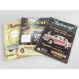A collection of assorted 1950s The Motor and The Autocar motoring magazines.