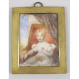 A 19th century painted portrait miniature on ivory,