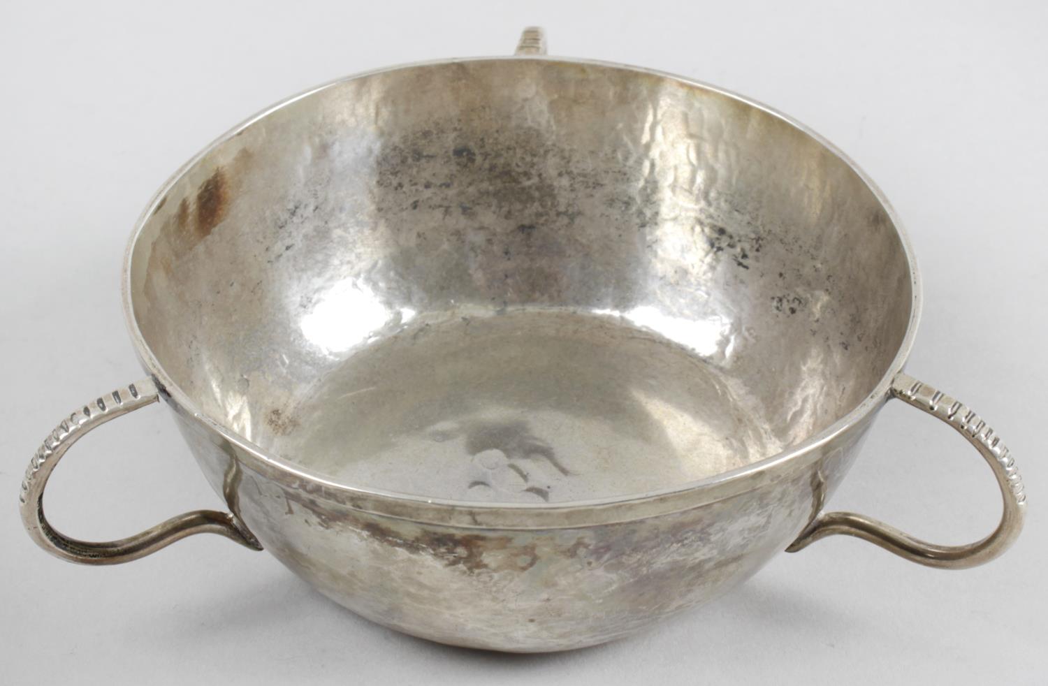 A mid-twentieth century silver bowl with an Isle of Man Triskeles mark,