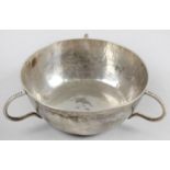 A mid-twentieth century silver bowl with an Isle of Man Triskeles mark,
