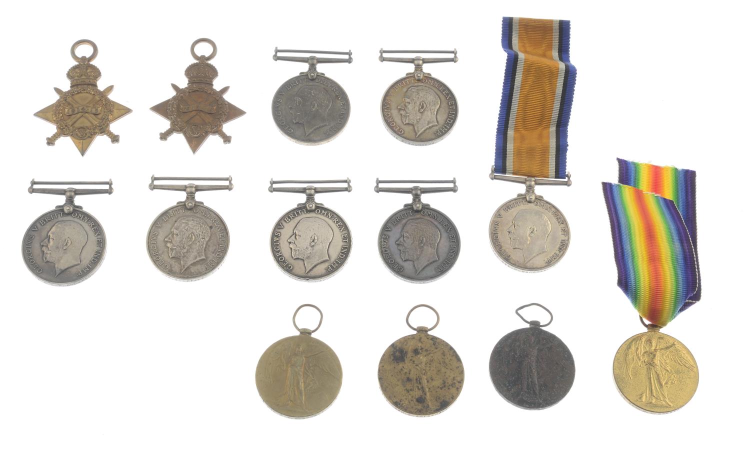 A selection of thirteen Great War medals comprising 1914-15 Star (2), - Image 3 of 3