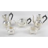 A turn of the nineteenth century matched silver tea service,