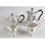 A George V silver four piece tea service,