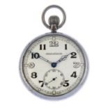 An open face military issue pocket watch by Jaeger-LeCoultre.