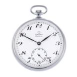 An open face pocket watch by Omega.