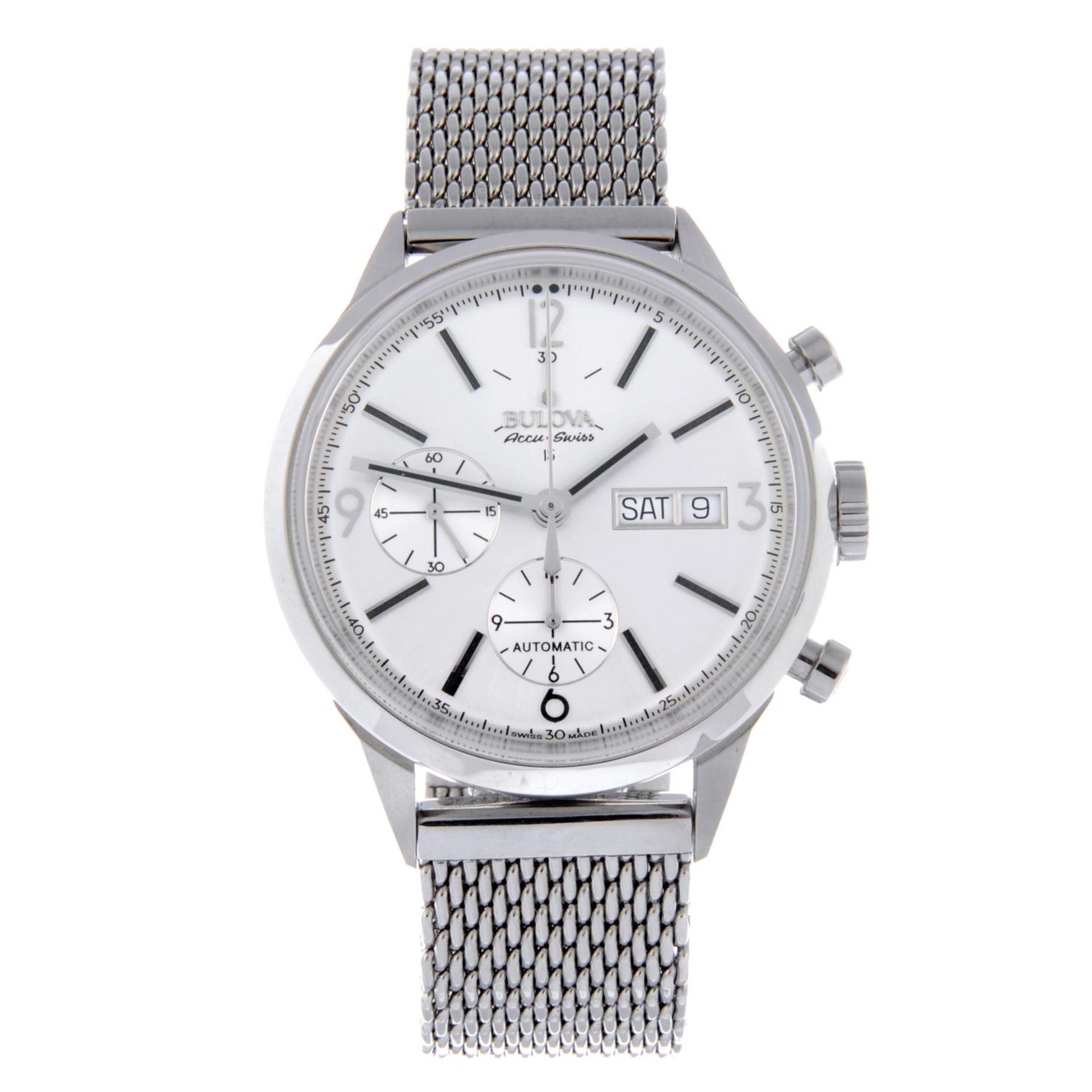 BULOVA - a gentleman's Accu-Swiss chronograph bracelet watch.