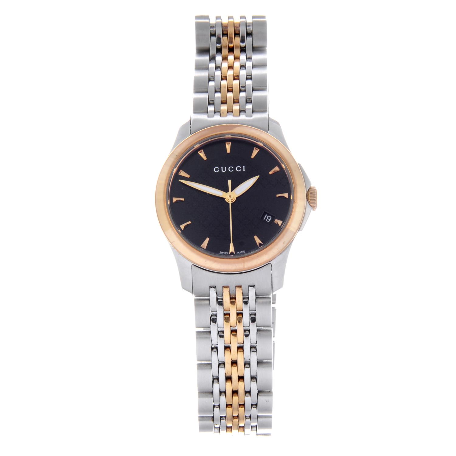 GUCCI - a lady's G-Timeless bracelet watch.