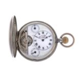 A full hunter eight day pocket watch by Hebomas.