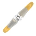 A brilliant-cut diamond single-stone ring.Diamond weight 0.22ct,