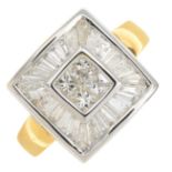 An 18ct gold vari-cut diamond cluster ring.Estimated total diamond weight 1.25cts,