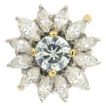 An 18ct gold synthetic moissanite ring,