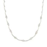 A diamond necklace.Total diamond weight 0.31ct,