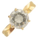 A brilliant-cut diamond single-stone ring.Estimated diamond weight 2.50cts,