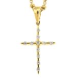 A diamond cross pendant,