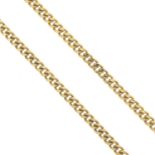 A 9ct gold curb-link necklace.Hallmarks for London, 1958.Length 62.3cms.