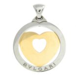 A 'Tondo' pendant, by Bulgari.Italian marks.Stamps for 750 and steel.Length 5.7cms.