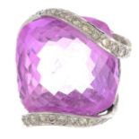 A gem-set dress ring.Gems to include pink topaz,