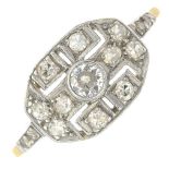 A diamond ring.Estimated total diamond weight 1.25cts,
