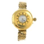 A gentleman's early 20th century 18ct gold enamel watch,