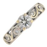 A brilliant-cut diamond single-stone ring,