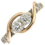 A 14ct gold diamond dress ring.Principal diamonds estimated weight 0.50ct,