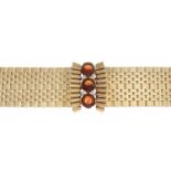A 1960s 9ct gold citrine and diamond bracelet.Citrine total calculated weight 10.91cts,