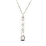 An 18ct gold diamond bar pendant,