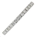 An 18ct gold diamond half eternity ring.Total diamond weight 0.33ct.Hallmarks for London.Ring size
