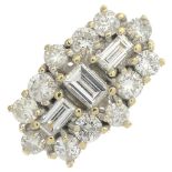 An 18ct gold diamond cluster ring.Total diamond weight 1.50cts,