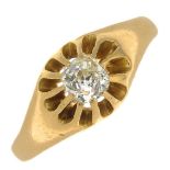 An early 20th century 18ct gold old-cut diamond single-stone ring.