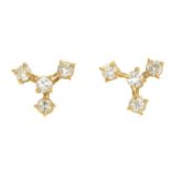 A pair of 18ct gold brilliant-cut diamond earrings.Estimated total diamond weight 0.60ct.Import