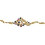 A gem-set and diamond bracelet.Gems to include diamond,