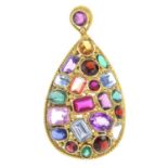 A gem-set pendant.Gems to include garnet,