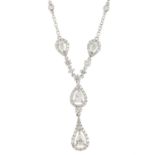 A diamond necklace.Total diamond weight 2.29ct,