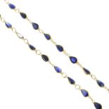 A sapphire necklace.Length 42cms.